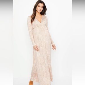 RACHEL PALLY SNAKE PRINT LONG SLEEVE MAXI MATERNITY DRESS Sz XL